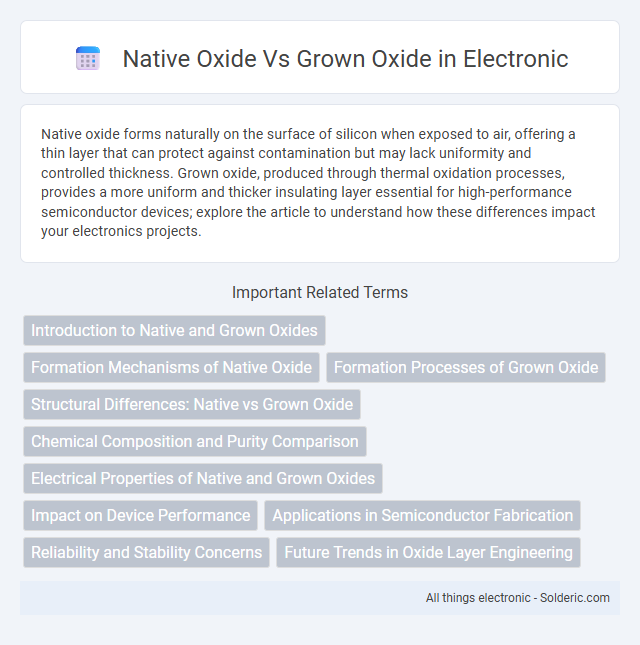 Grown Oxide vs Native Oxide - What is the difference?