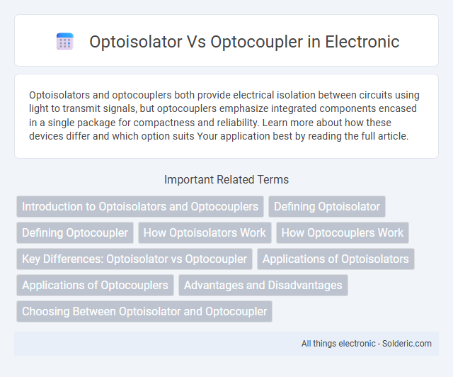 Optocoupler vs Optoisolator - What is the difference?