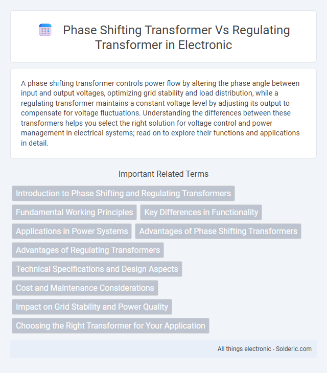 Phase Shifting Transformer vs Regulating Transformer - What is the difference?