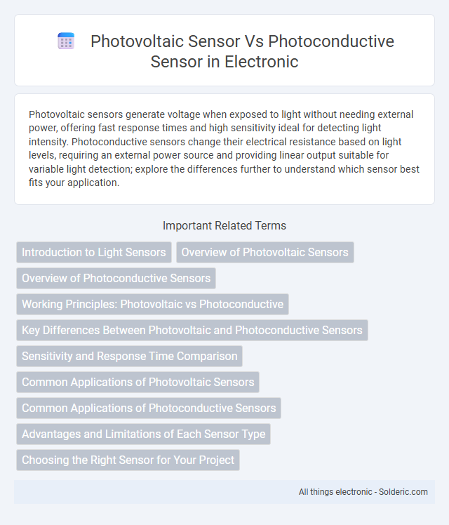 Photoconductive Sensor vs Photovoltaic Sensor - What is the difference?