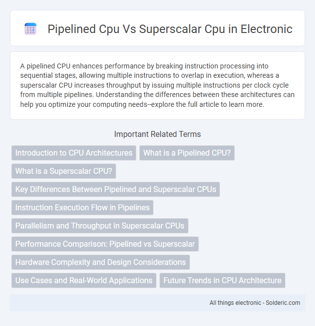 Pipelined CPU vs Superscalar CPU - What is the difference?