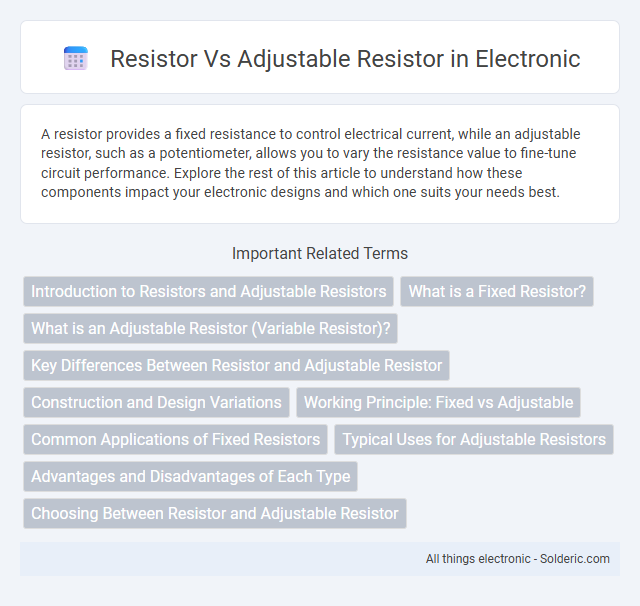 Adjustable resistor vs resistor - What is the difference?