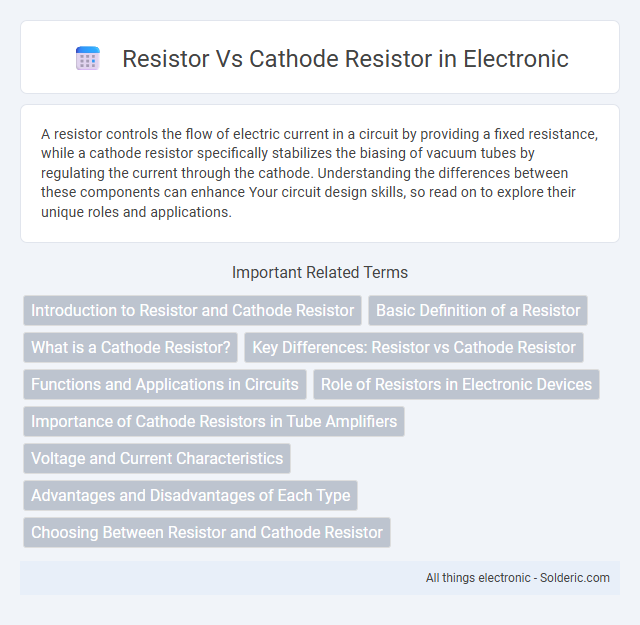 Cathode Resistor vs Resistor - What is the difference?