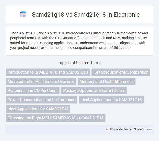 Comparison: SAMD21E18 vs SAMD21G18 - What is the difference?