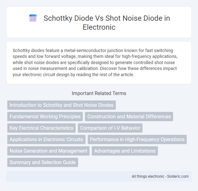 Schottky diode vs Shot noise diode - What is the difference?
