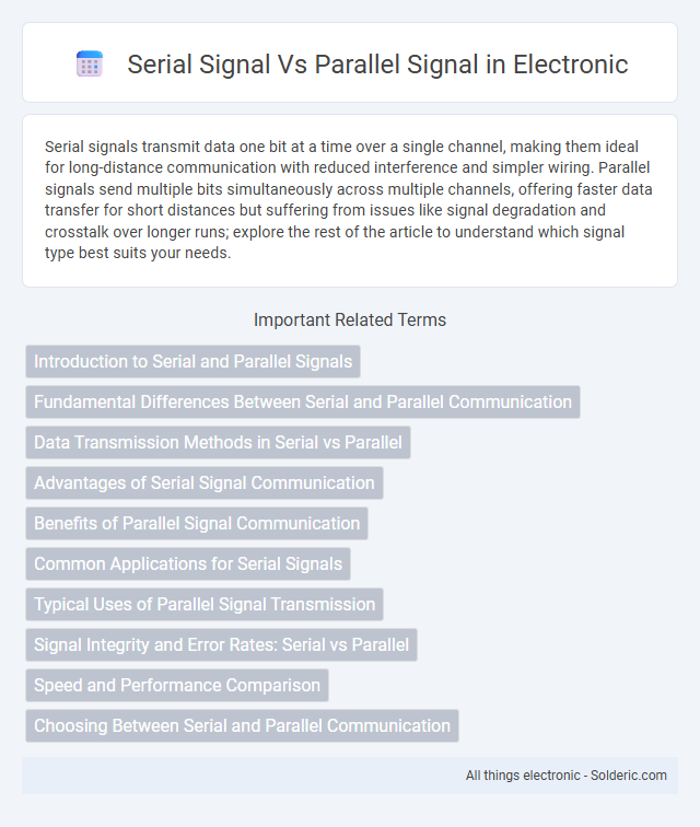 Parallel signal vs serial signal - What is the difference?