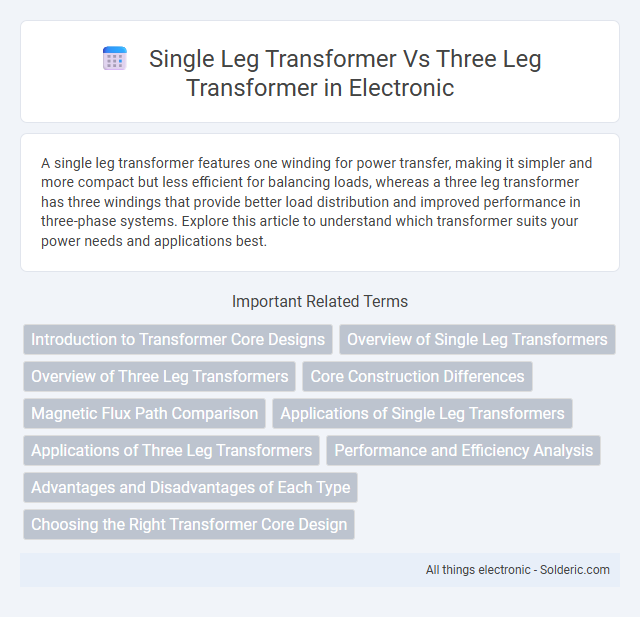 Comparison Between Single-Leg Transformer and Three-Leg Transformer - What is the difference?