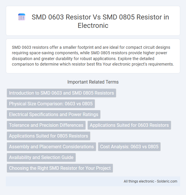 SMD 0603 resistor vs SMD 0805 resistor - What is the difference?