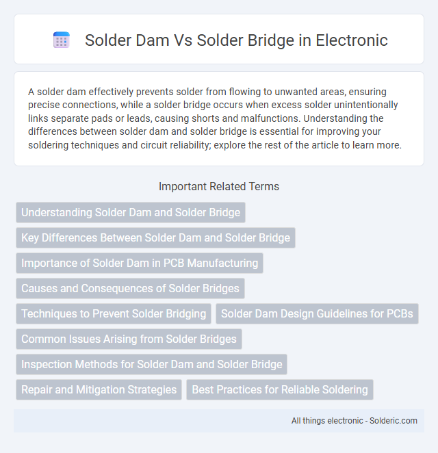 Solder bridge vs solder dam - What is the difference?
