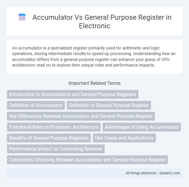 Accumulator vs General Purpose Register - What is the difference?