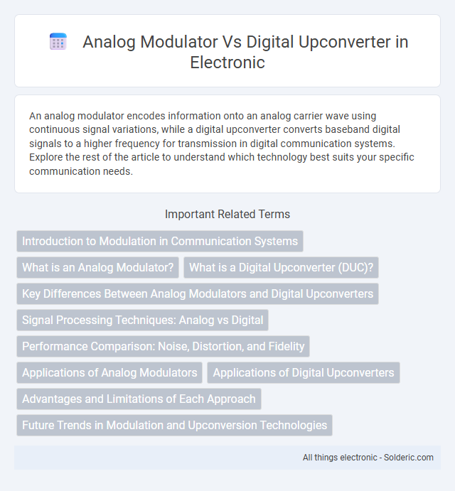 Digital Upconverter vs Analog Modulator - What is the difference?