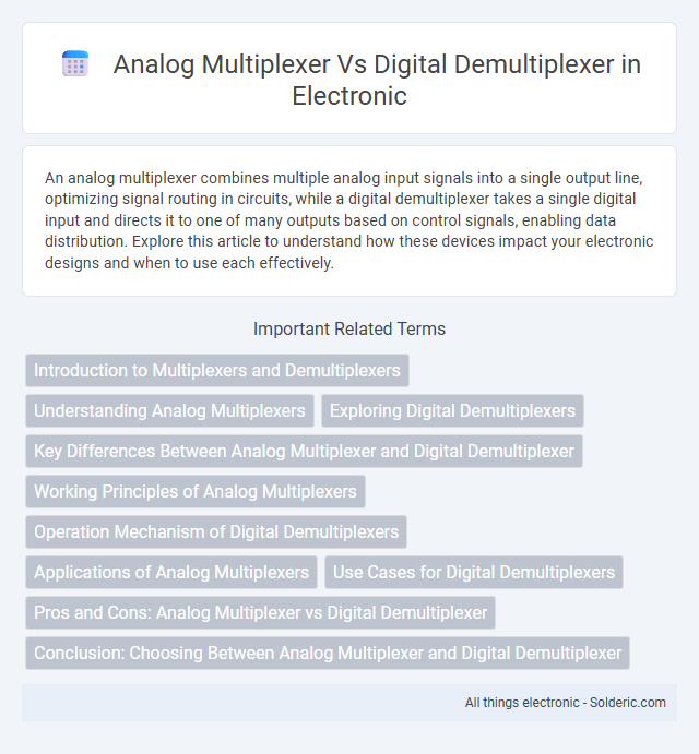 Digital demultiplexer vs analog multiplexer - What is the difference?