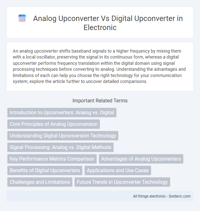 Digital Upconverter vs Analog Upconverter - What is the difference?