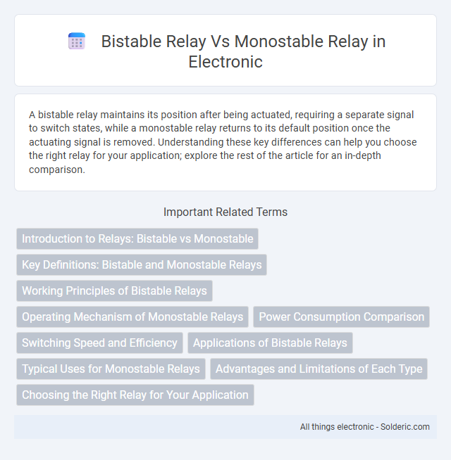 Monostable Relay vs Bistable Relay - What is the difference?