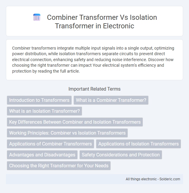 Combiner Transformer vs Isolation Transformer - What is the difference?