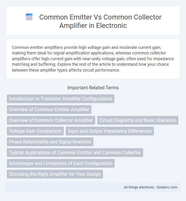 Common Collector Amplifier vs Common Emitter Amplifier - What is the difference?