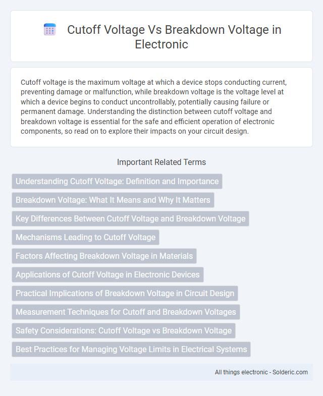 Breakdown voltage vs Cutoff voltage - What is the difference?