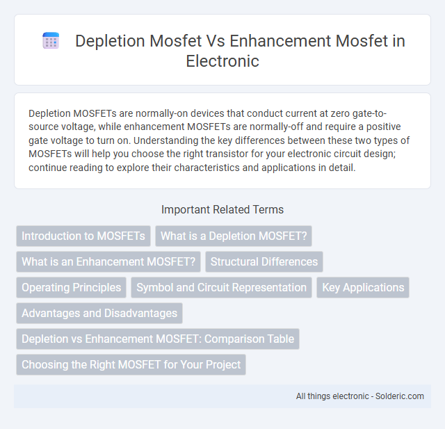 Enhancement MOSFET vs Depletion MOSFET - What is the difference?