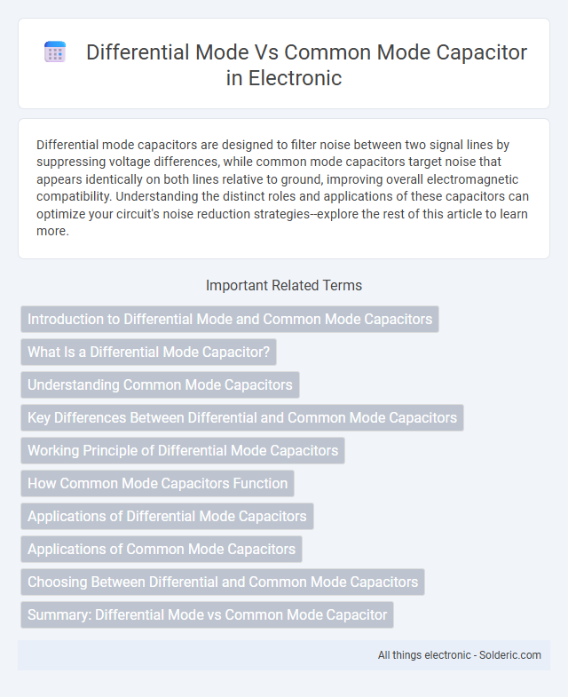 Common mode vs differential mode capacitor - What is the difference?