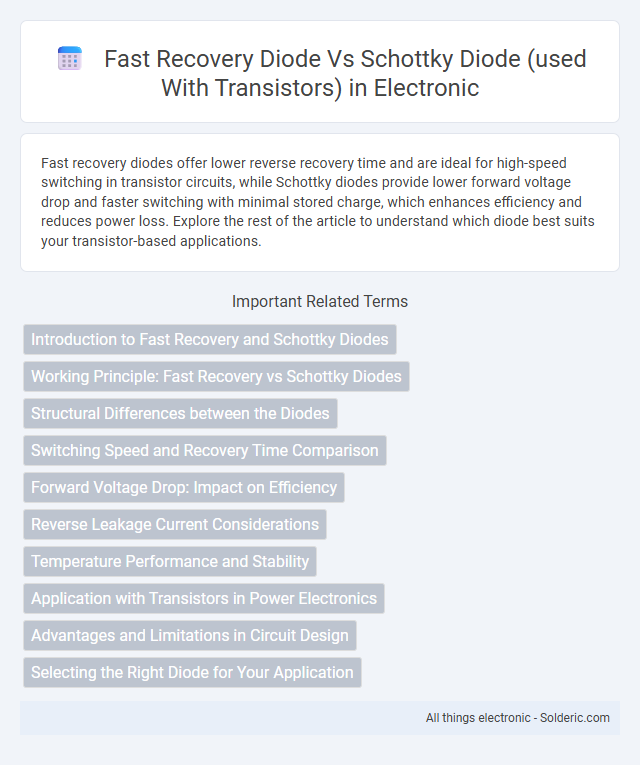 Schottky Diode vs Fast Recovery Diode (Used with Transistors) - What is the difference?
