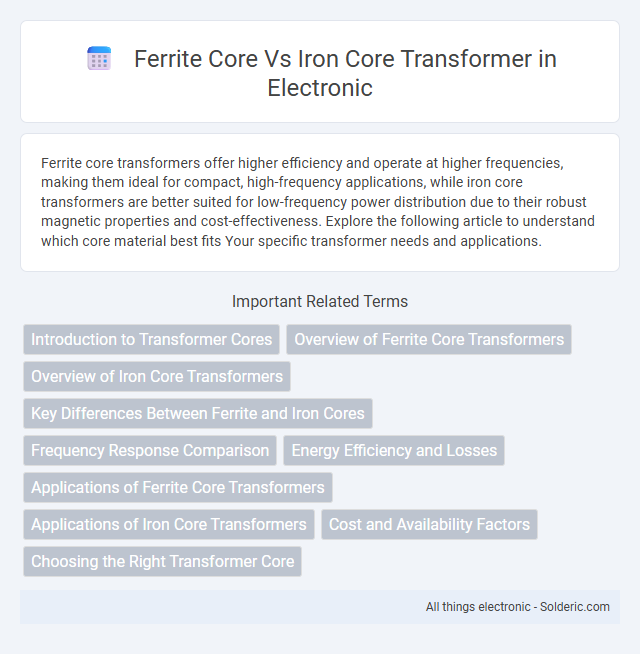 Iron core transformer vs Ferrite core transformer - What is the difference?