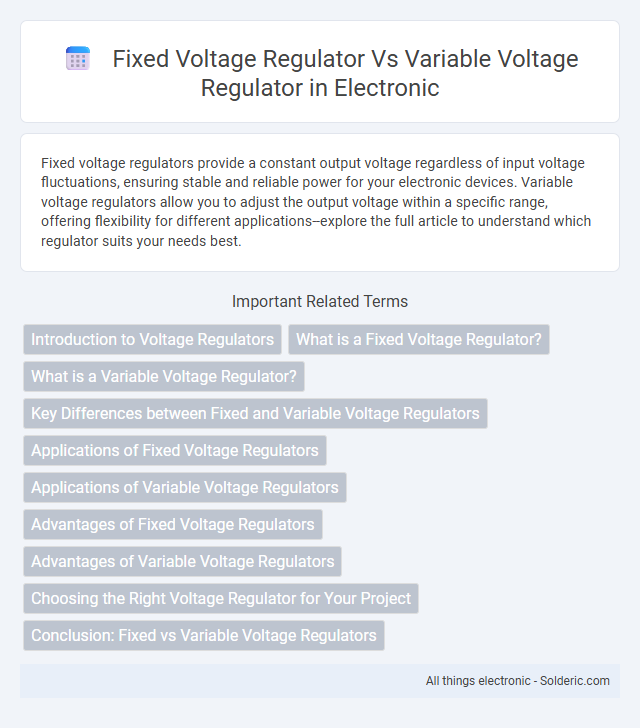 Fixed Voltage Regulator vs Variable Voltage Regulator - What is the difference?