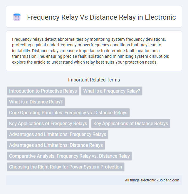 Distance Relay vs Frequency Relay - What is the difference?