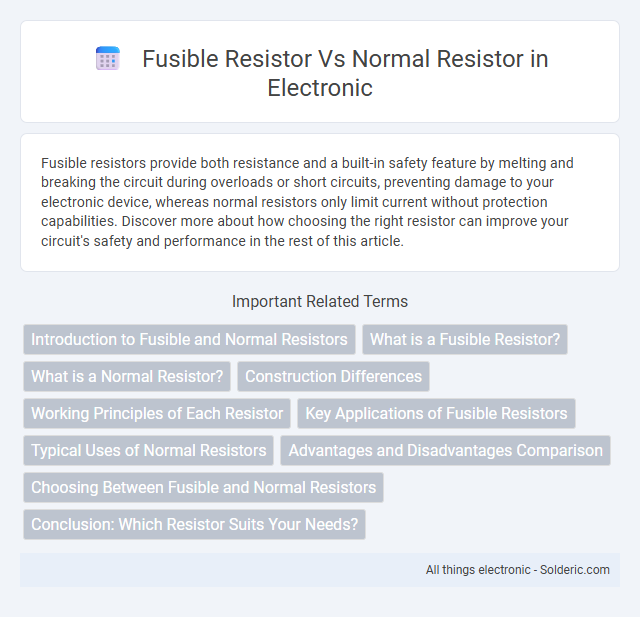 Fusible Resistor vs. Normal Resistor - What is the difference?