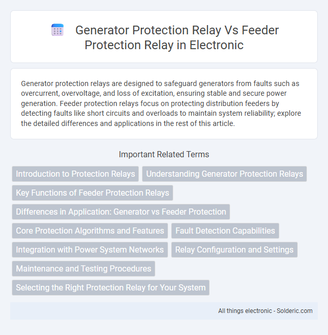 Feeder Protection Relay vs Generator Protection Relay - What is the difference?
