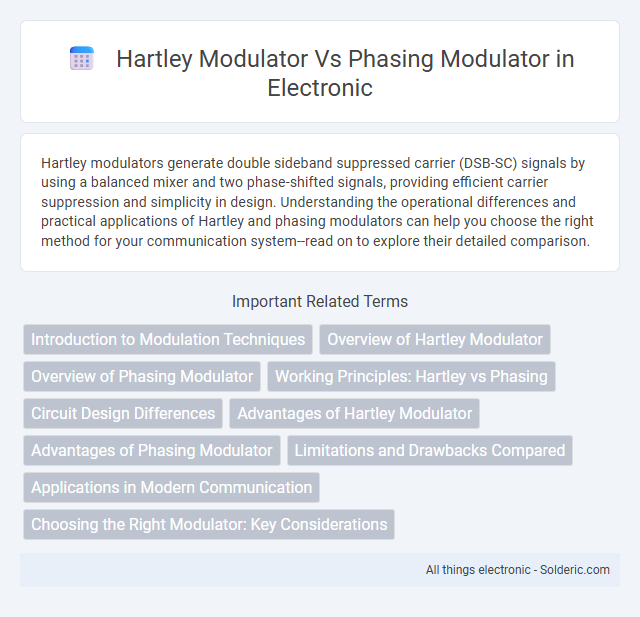 Hartley Modulator vs Phasing Modulator - What is the difference?