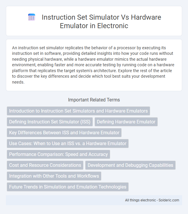 Hardware Emulator vs Instruction Set Simulator - What is the difference?