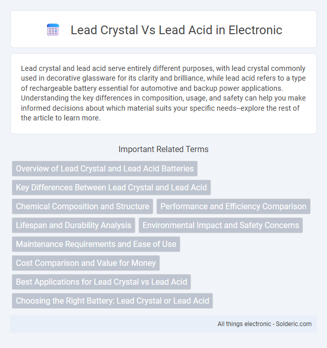 Lead Acid vs Lead Crystal - What is the difference?