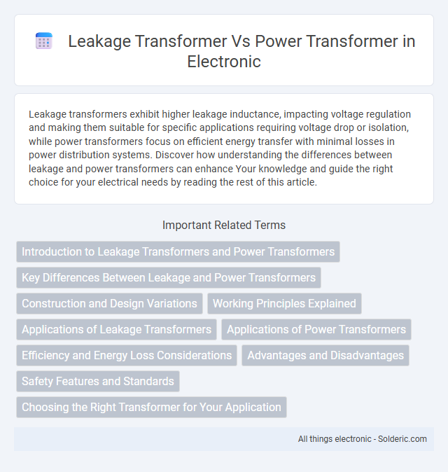Power Transformer vs Leakage Transformer - What is the difference?