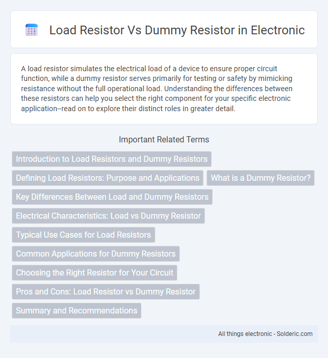 Dummy Resistor vs Load Resistor - What is the difference?