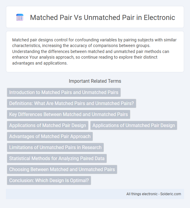 Matched Pair vs Unmatched Pair - What is the difference?