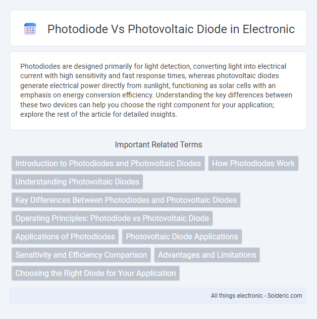 Photovoltaic diode vs photodiode - What is the difference?