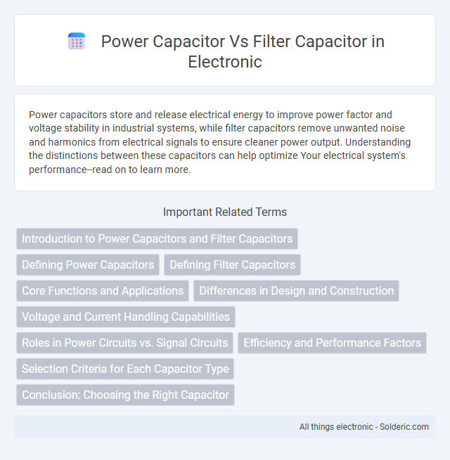 Filter Capacitor vs Power Capacitor - What is the difference?
