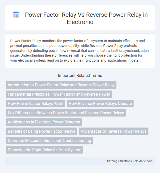 Power Factor Relay vs Reverse Power Relay - What is the difference?