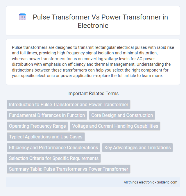 Power Transformer vs Pulse Transformer - What is the difference?