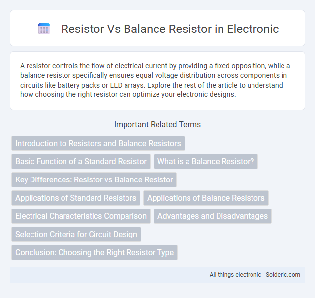 Balance Resistor vs Resistor - What is the difference?