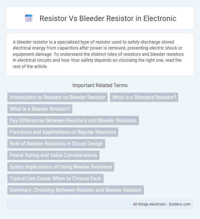 Bleeder Resistor vs Resistor - What is the difference?