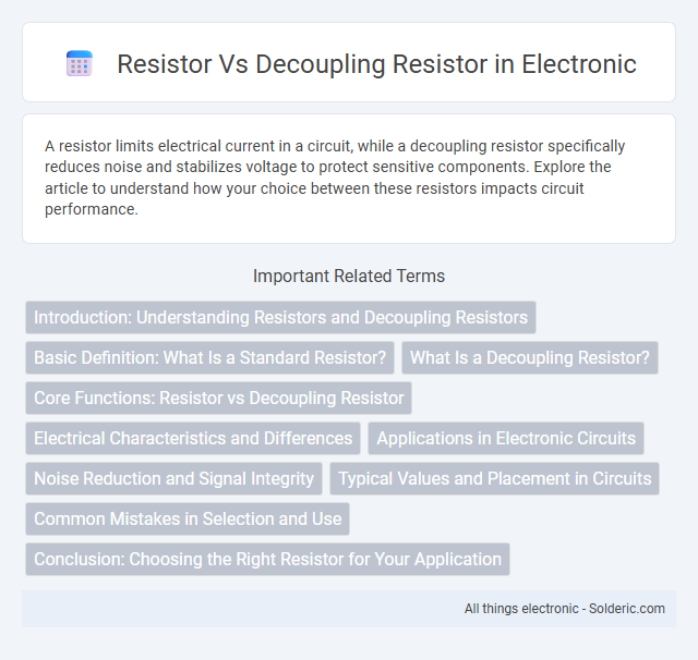 Decoupling resistor vs resistor - What is the difference?