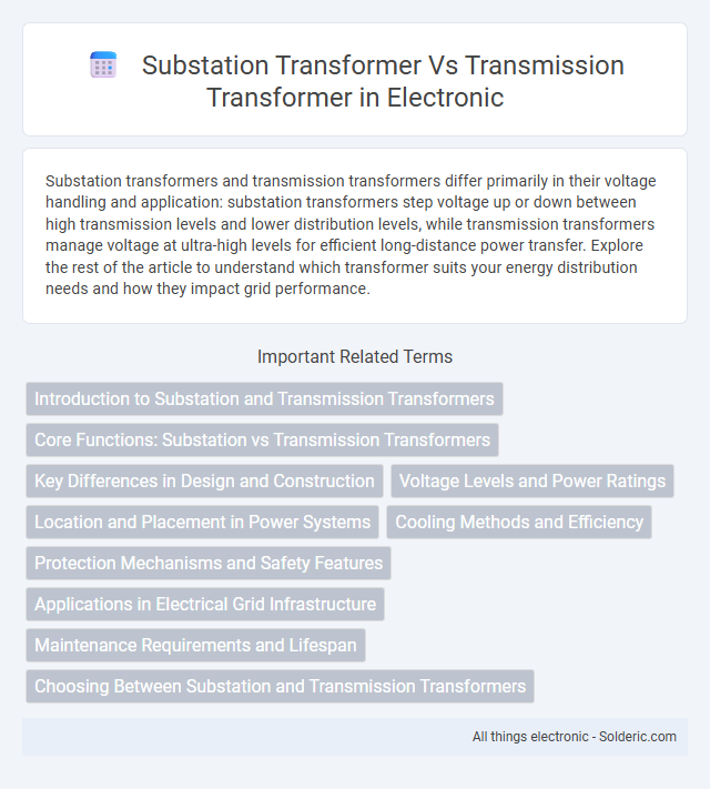 Substation Transformer vs Transmission Transformer - What is the difference?