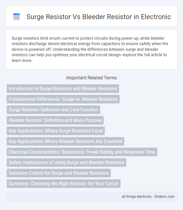 Bleeder Resistor vs Surge Resistor - What is the difference?