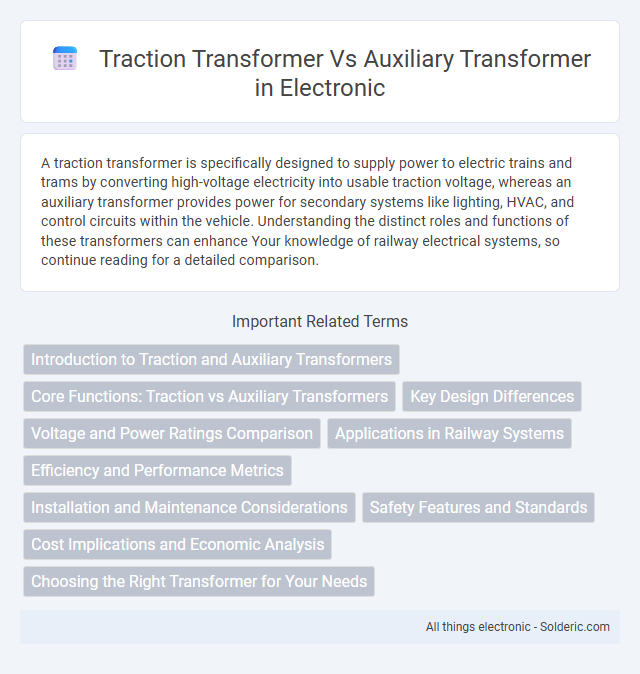 Auxiliary Transformer vs Traction Transformer - What is the difference?