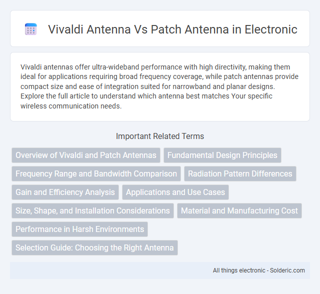 Patch antenna vs Vivaldi antenna - What is the difference?