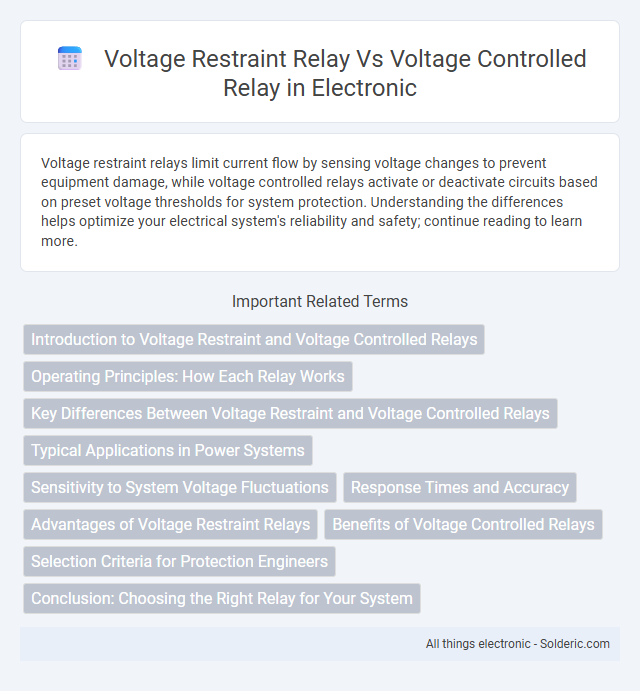 Voltage Controlled Relay vs Voltage Restraint Relay - What is the difference?
